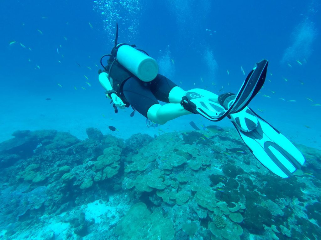戴水肺潜水泰国岛
