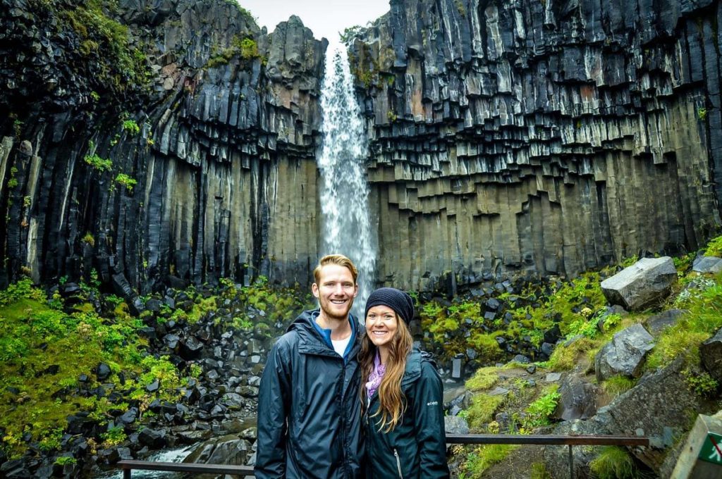 冰岛Svartifoss“黑瀑布”