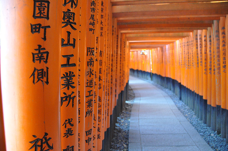 日本京都，富见稻利神社橘门