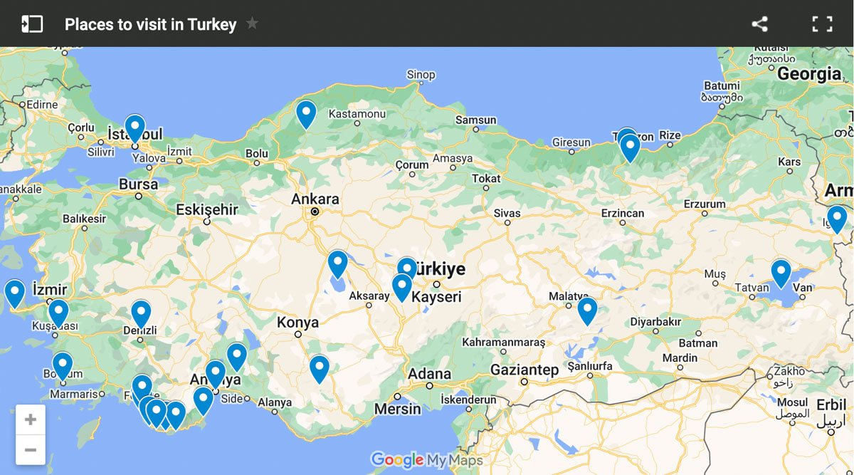 土耳其旅游景点地图