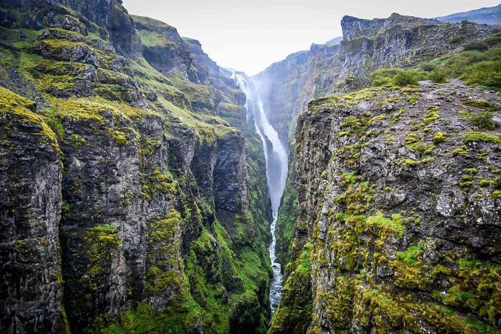Glymur冰岛瀑布