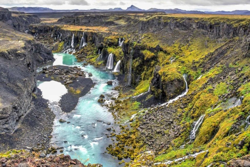 冰岛Sigoldugljufur瀑布