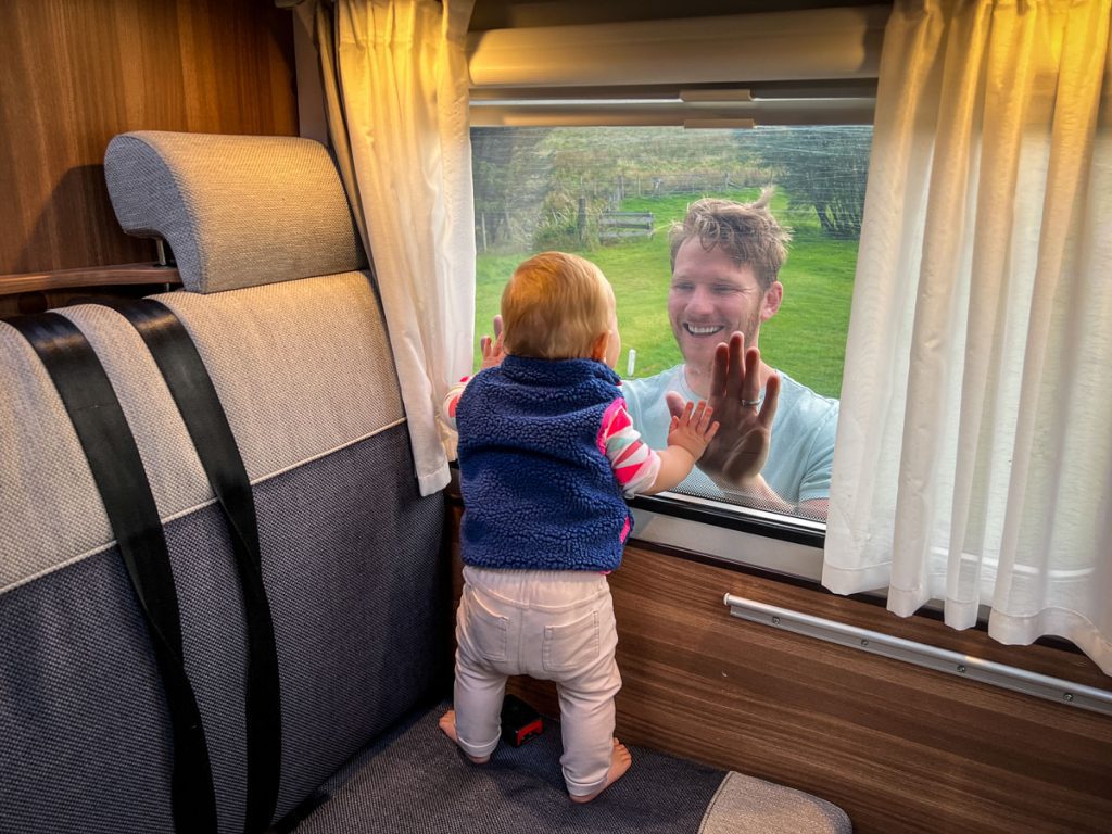 Campervan Hire Scotland Baby at Window
