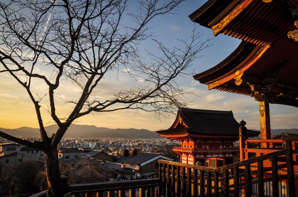 日本京都的日落