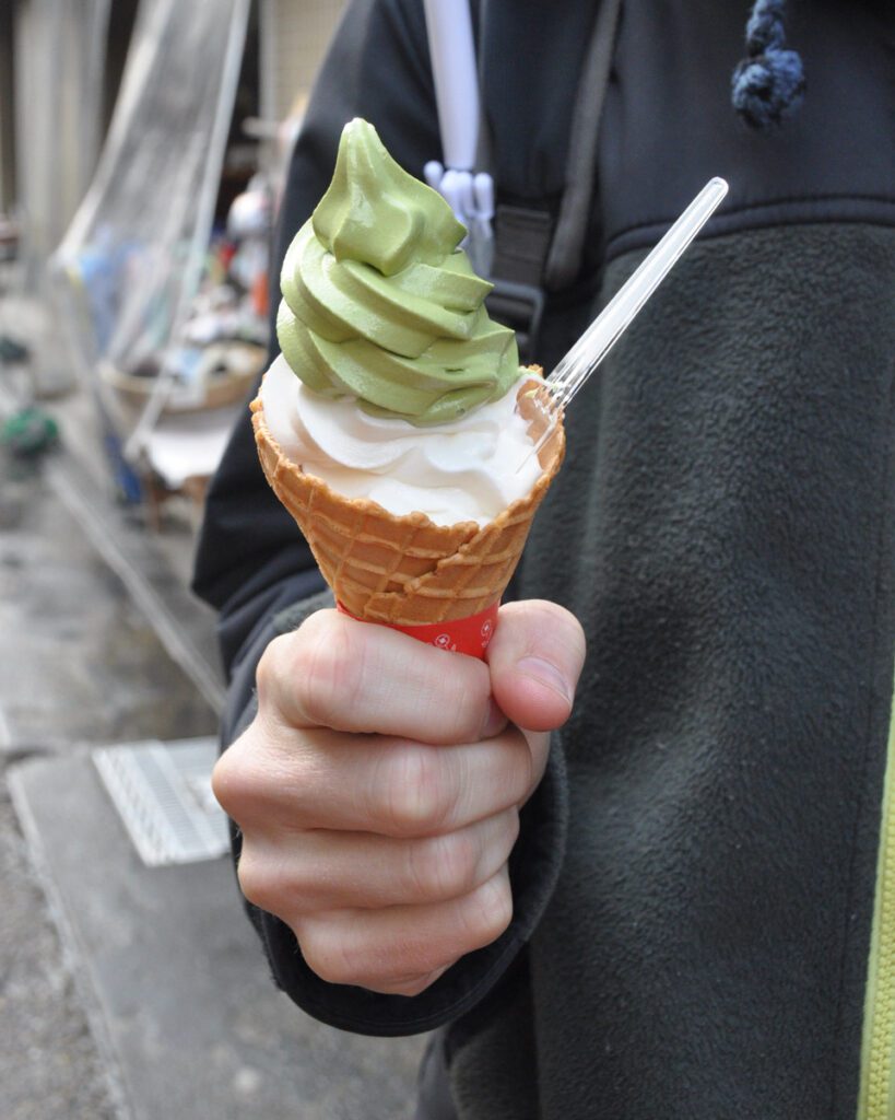 绿茶冰淇淋，日本京都