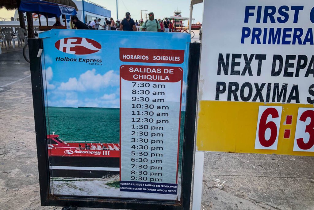 Isla Holbox渡轮时刻表Holbox Express